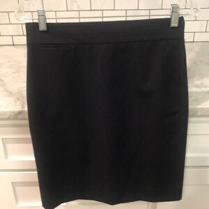 J Crew Wool Pinstripe Skirt Womens 0 Black Gray Straight Pencil Classic Business